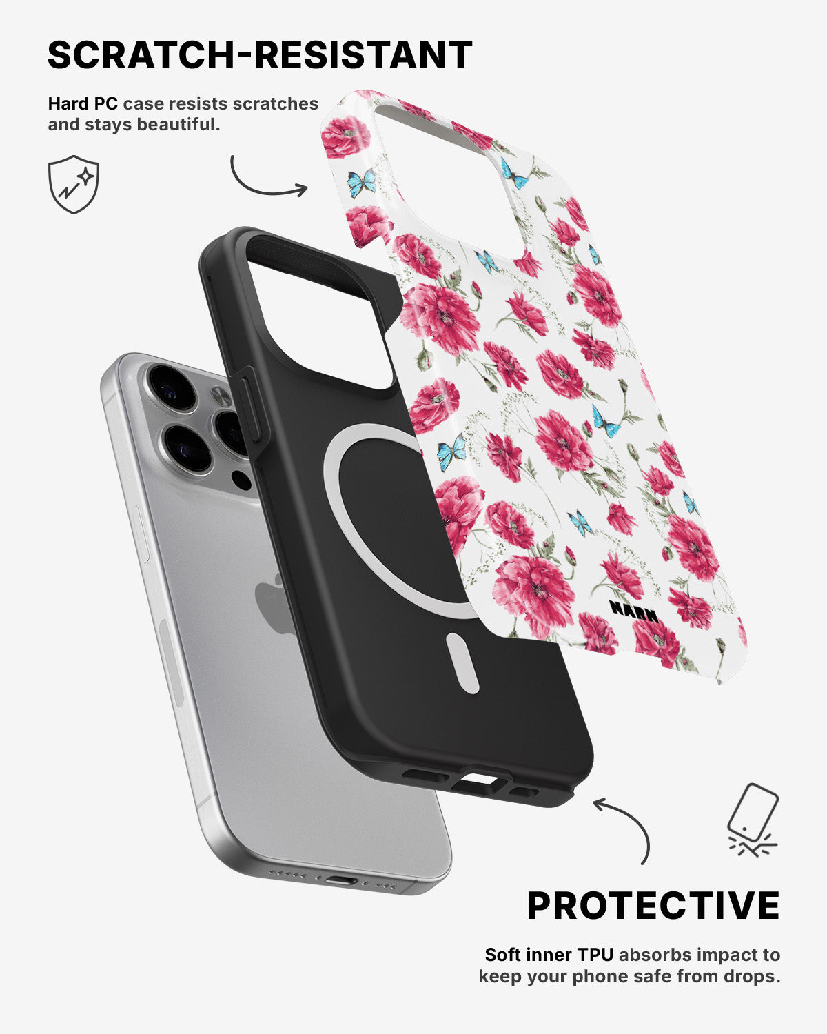 iPhone 12 Pro Max Tough Case – Poppies in Bloom - View 2