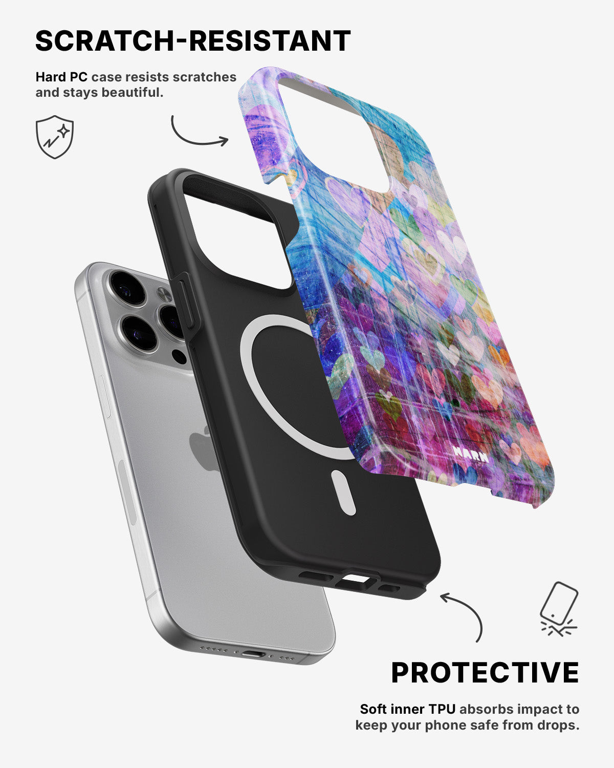 iPhone 12 Pro Max Tough Case – Purple Hearts - View 2