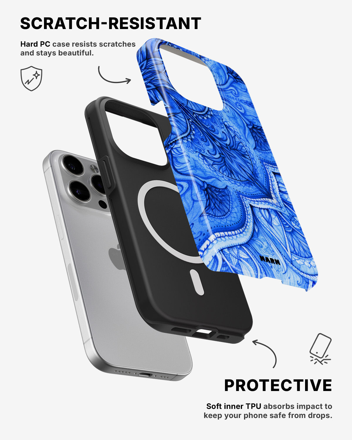 iPhone 12 Pro Max Tough Case – Blue Vintage - View 2