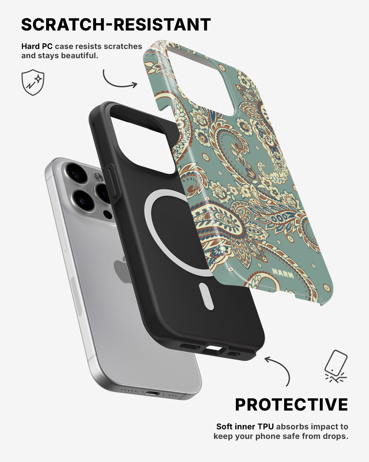 iPhone 12 Pro Max Tough Case – Paisley Green - View 2