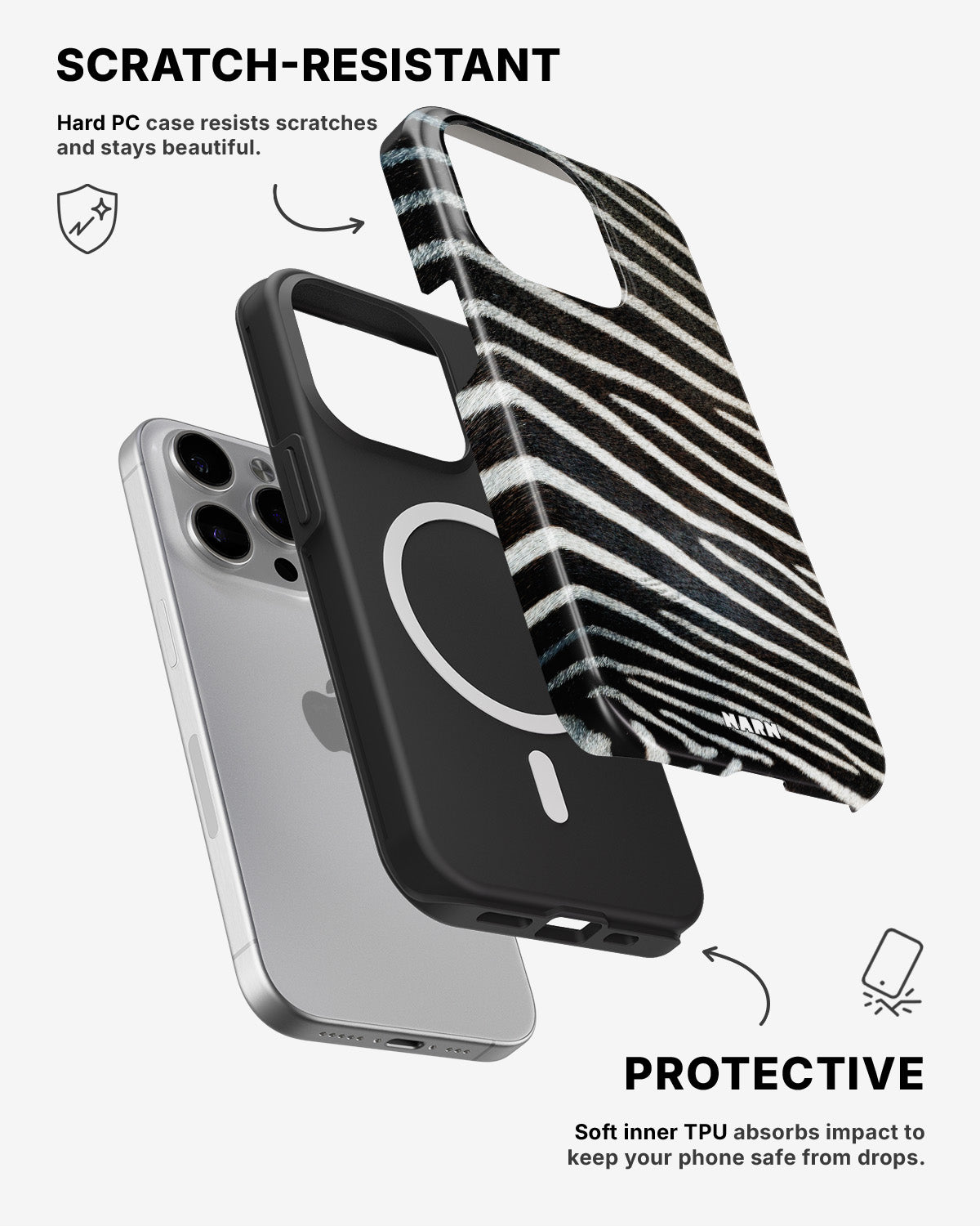 iPhone 12 Pro Max Tough Case – Zebra Stripe - View 2
