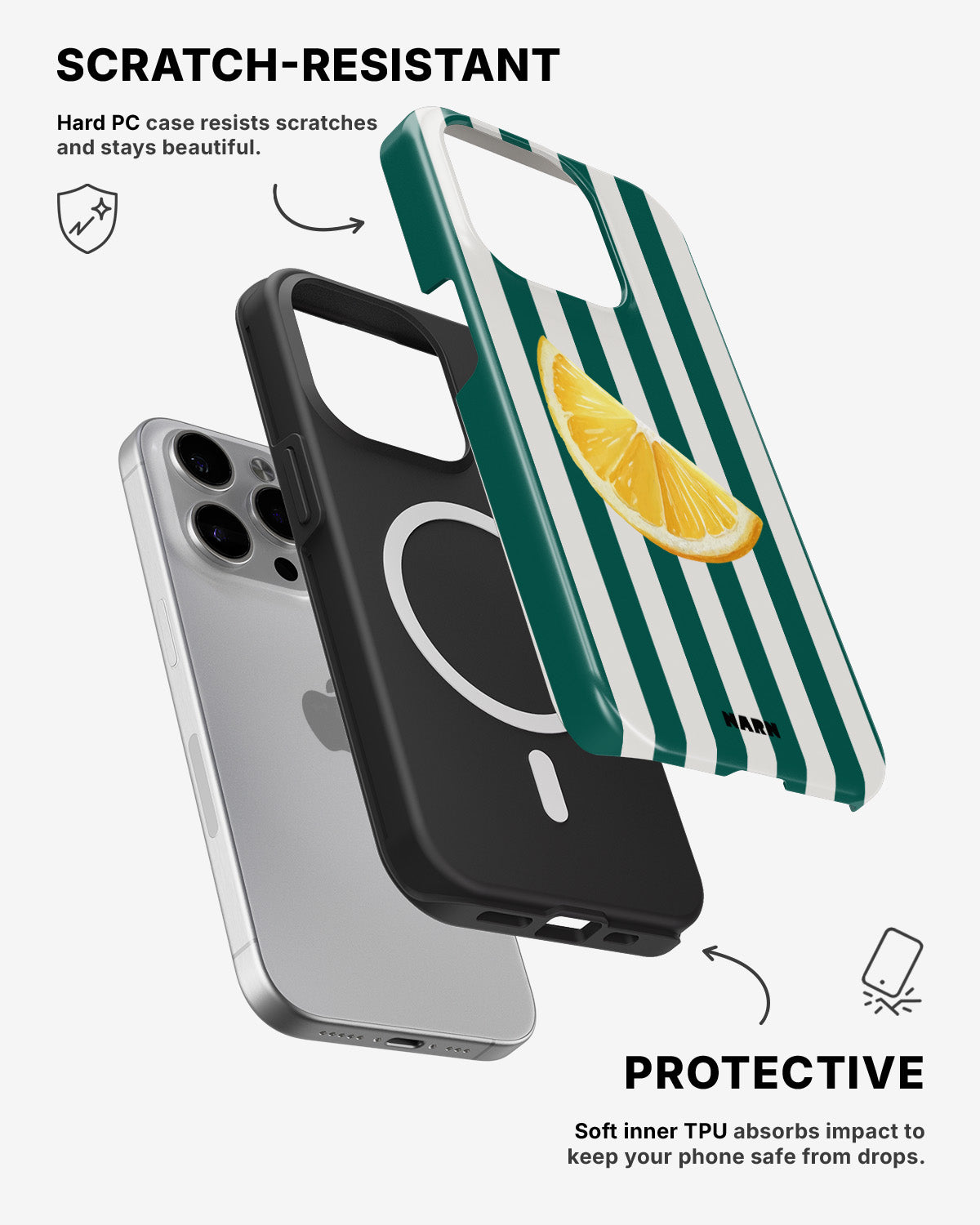iPhone 12 Pro Max Tough Case – Lemon Stripes - View 2