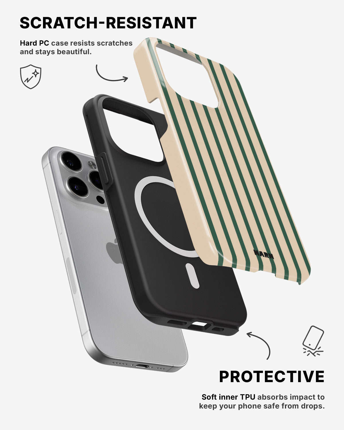 iPhone 12 Pro Max Tough Case – Evergreen Stripe - View 2