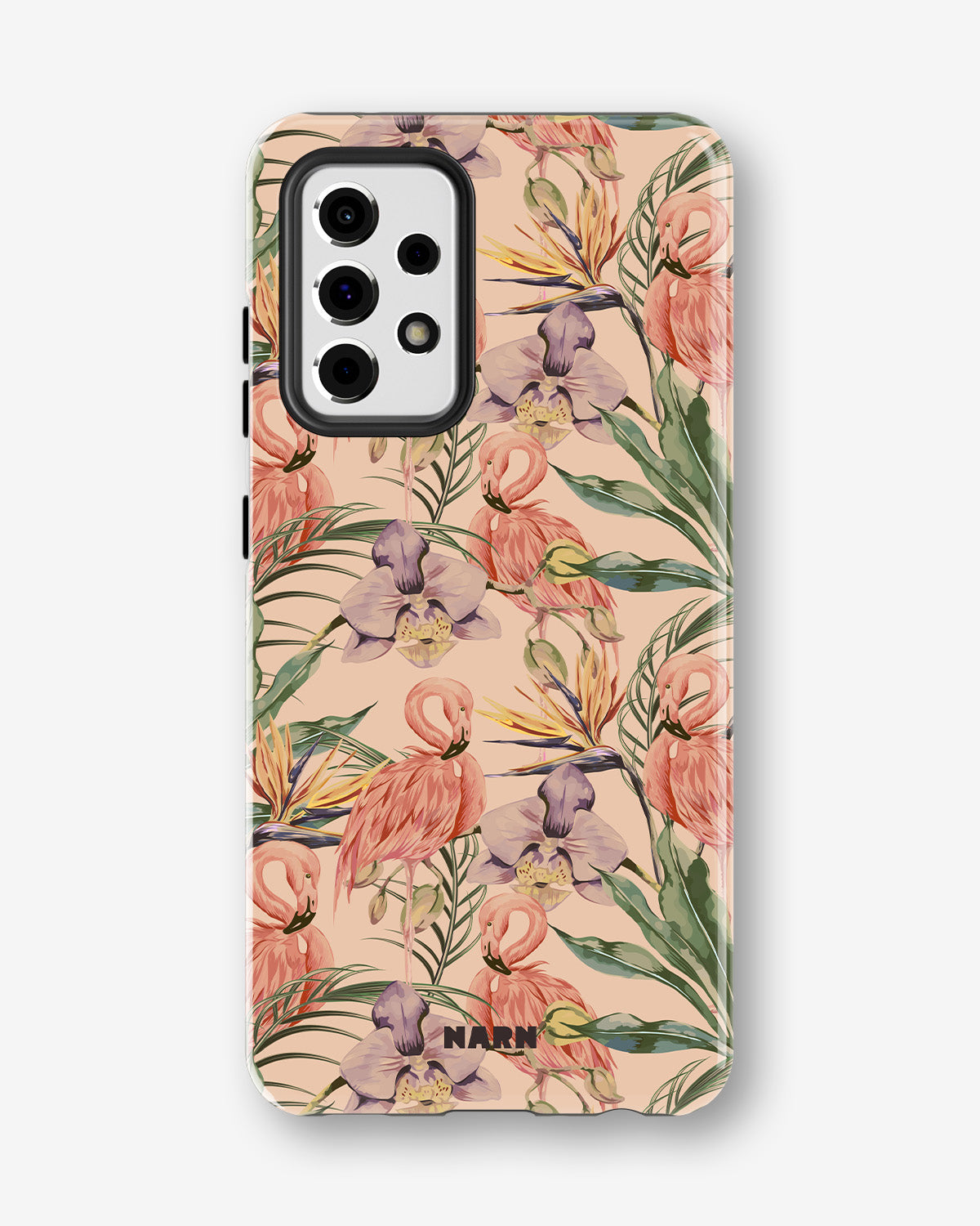 Samsung Galaxy A52 / A52s 5G Tough Case – Flamingos & Flowers - View 1