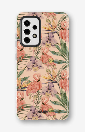 Samsung Galaxy A52 / A52s 5G Tough Case – Flamingos & Flowers - View 1
