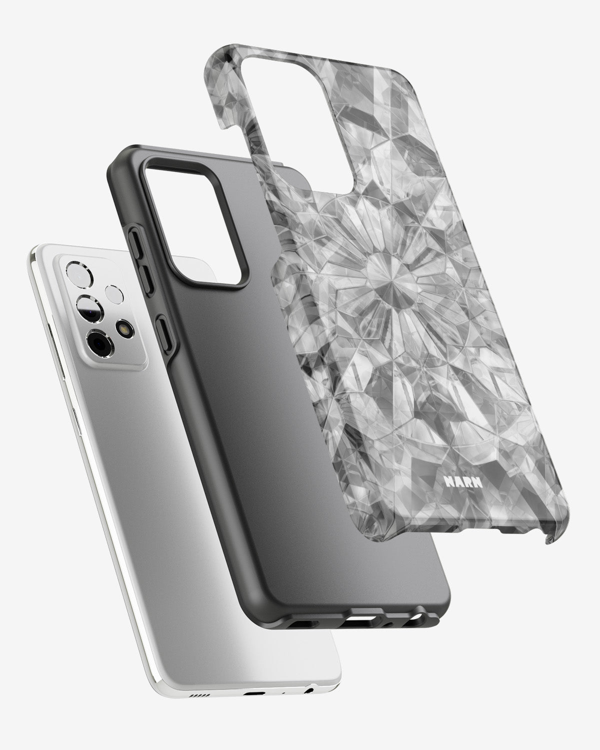 Samsung Galaxy A52 / A52s 5G Tough Case – Grey Crystals - View 2