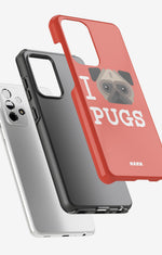 Samsung Galaxy A52 / A52s 5G Tough Case – I Love Pugs - View 2