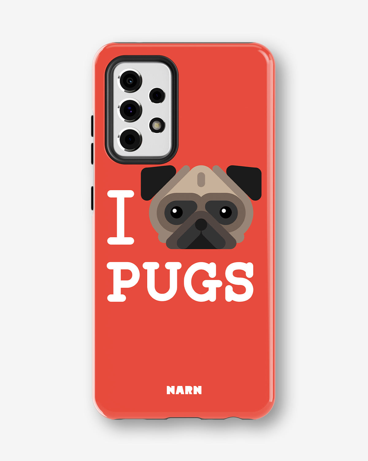 Samsung Galaxy A33 5G Tough Case – I Love Pugs - View 1