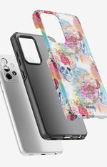 Samsung Galaxy A33 5G Tough Case – Flowered Skulls - View 2