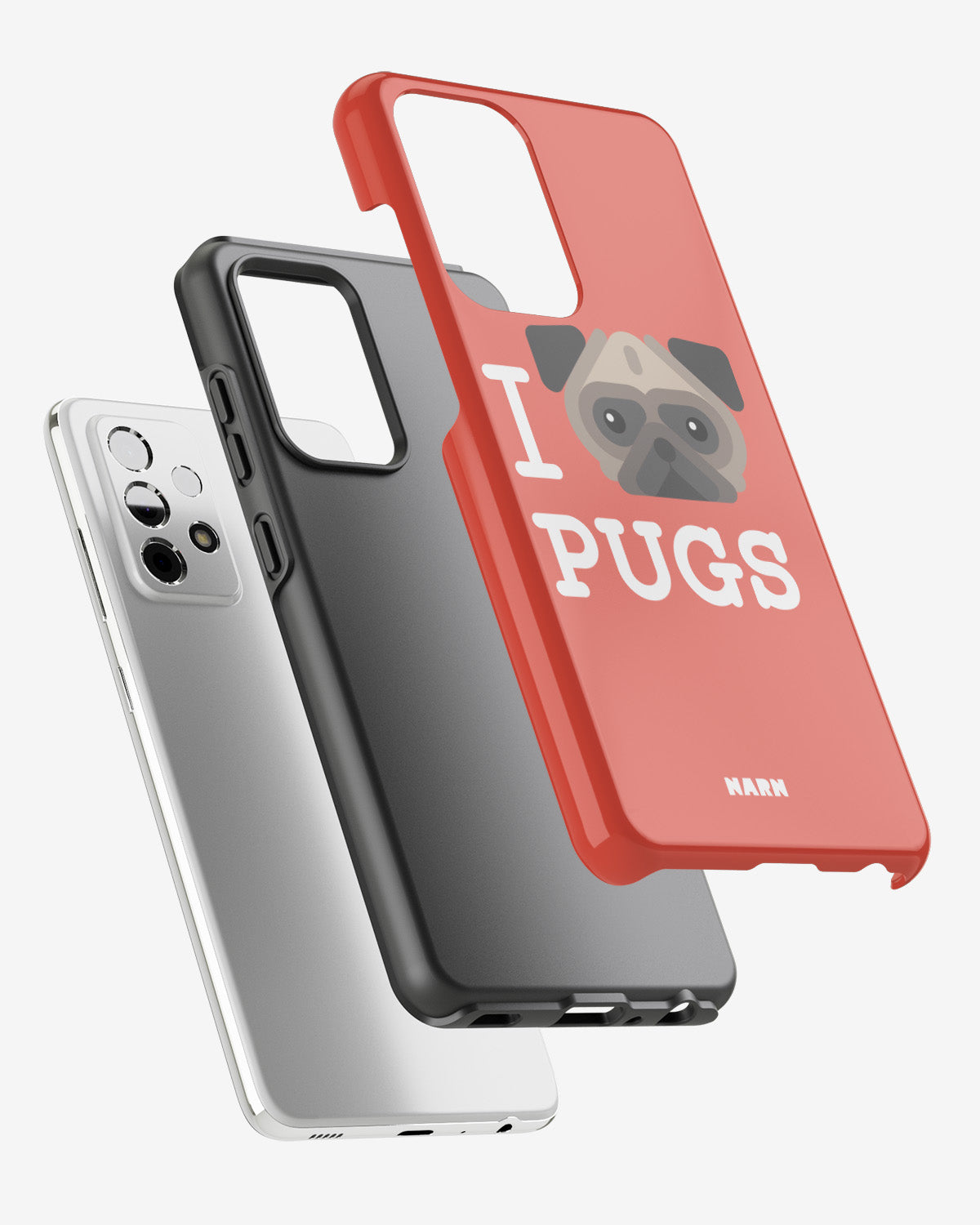 Samsung Galaxy A33 5G Tough Case – I Love Pugs - View 2