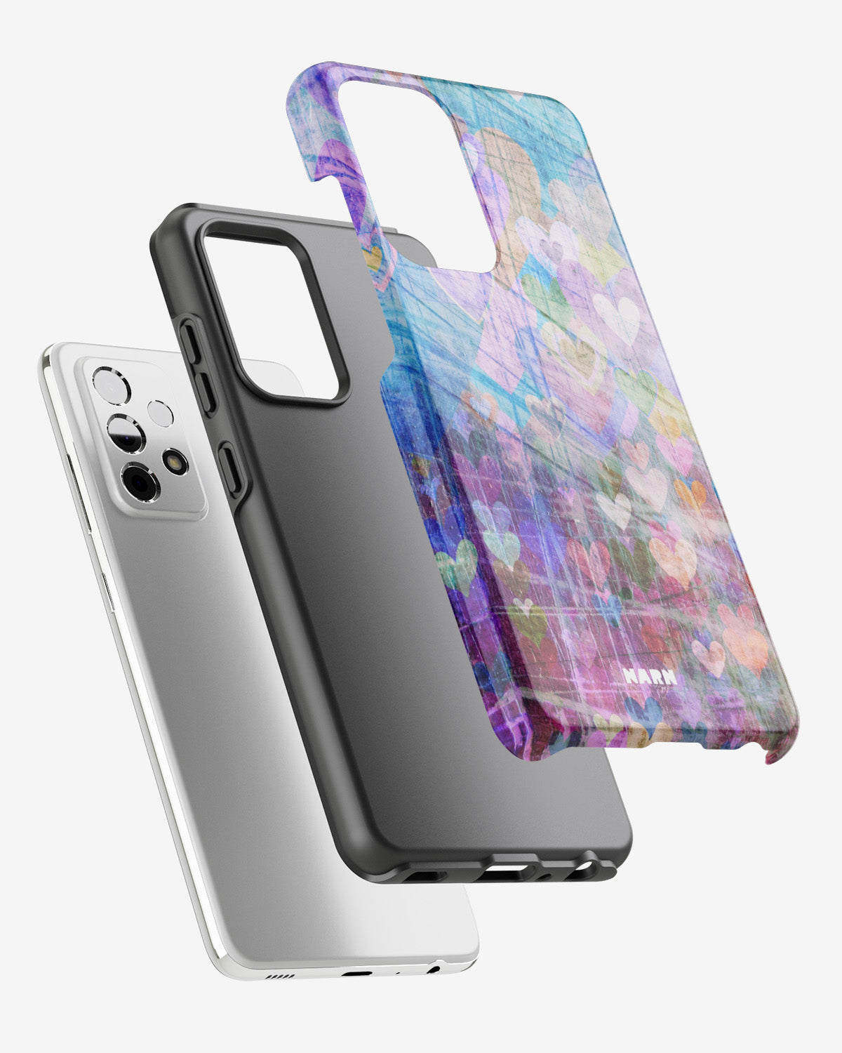 Samsung Galaxy A33 5G Tough Case – Purple Hearts - View 2