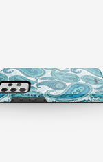 Samsung Galaxy A33 5G Tough Case – Turquoise Paisley - View 3