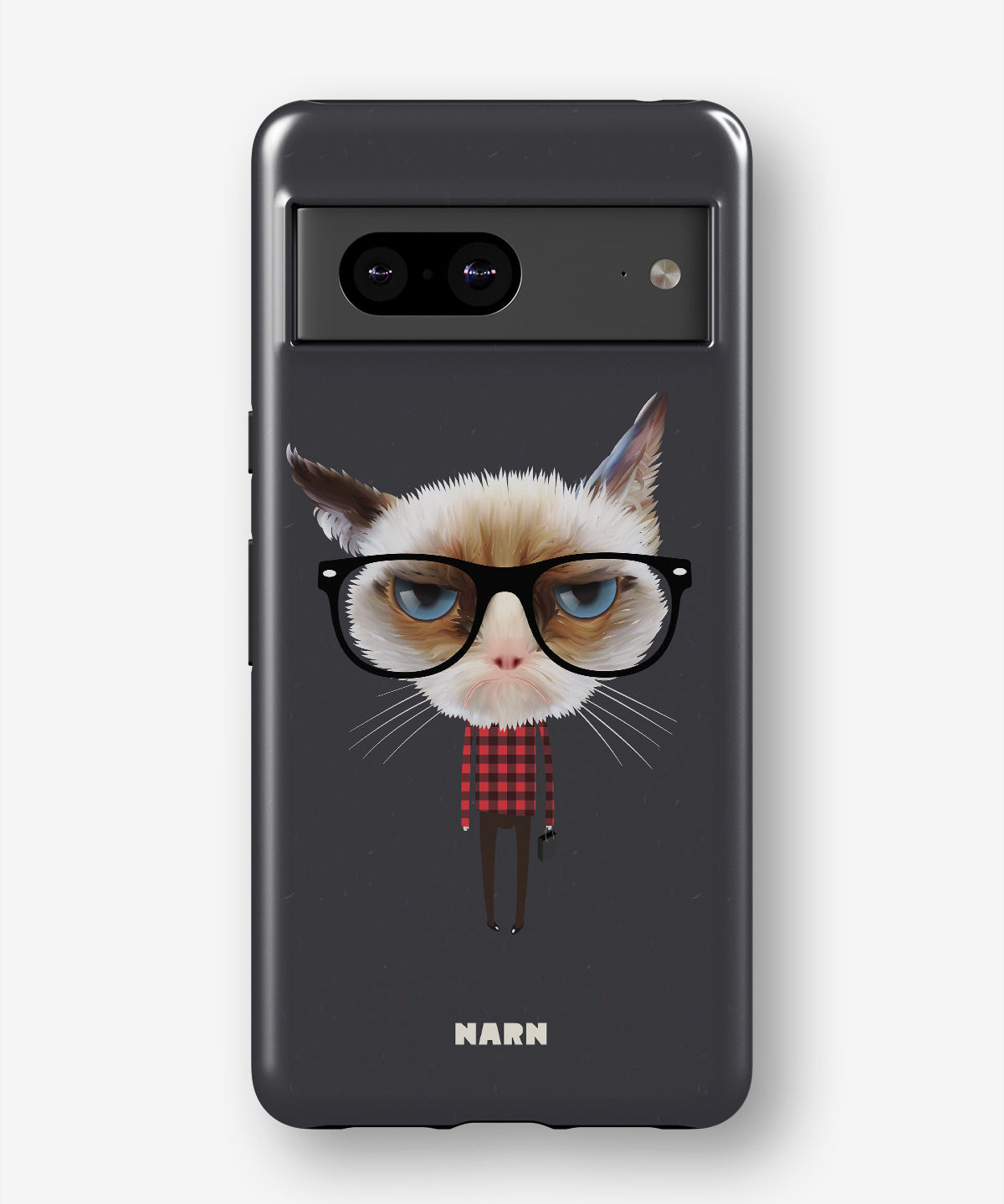 Google Pixel 6a Tough Case – Hipster Cat - View 1