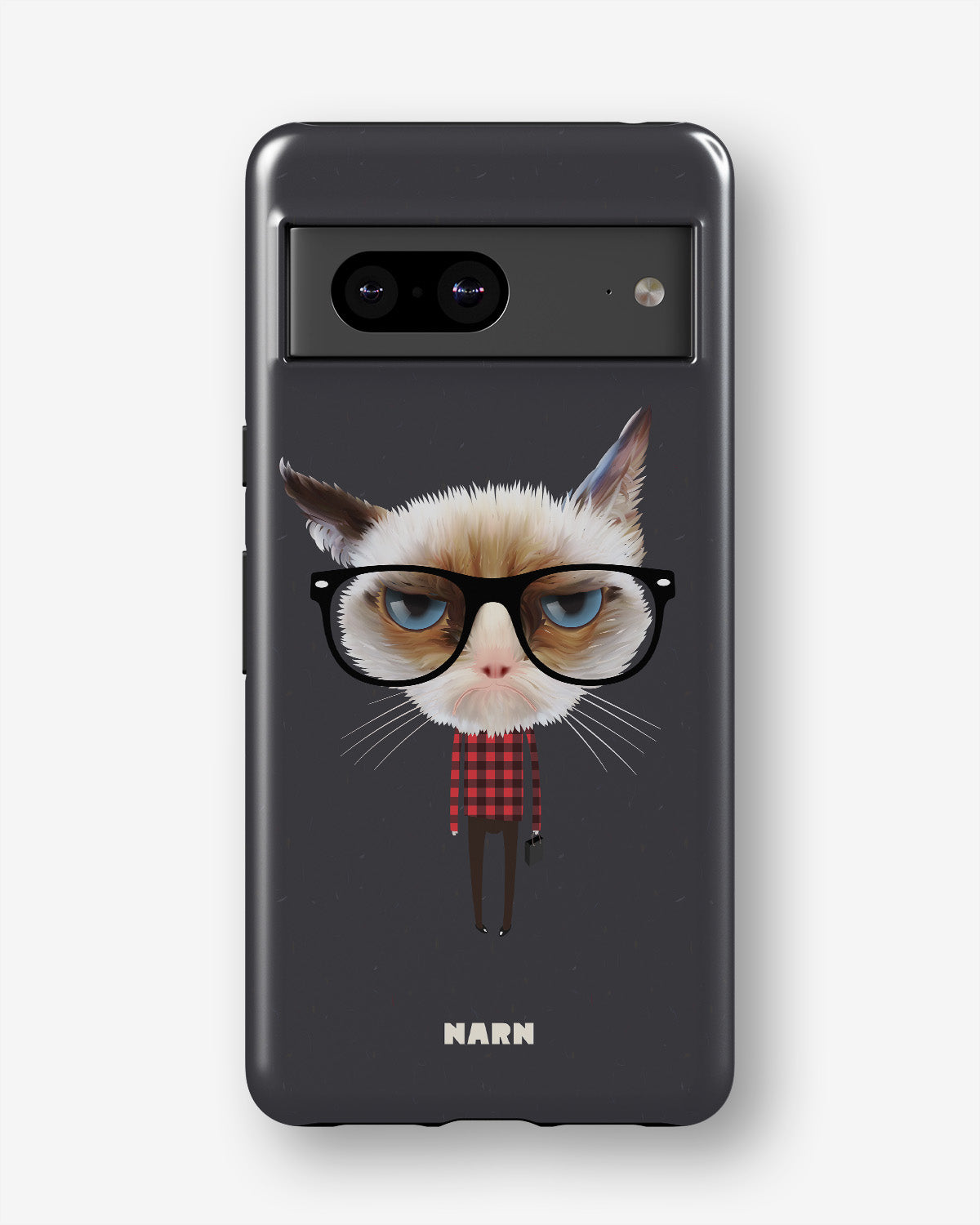 Google Pixel 6a Tough Case – Hipster Cat - View 1