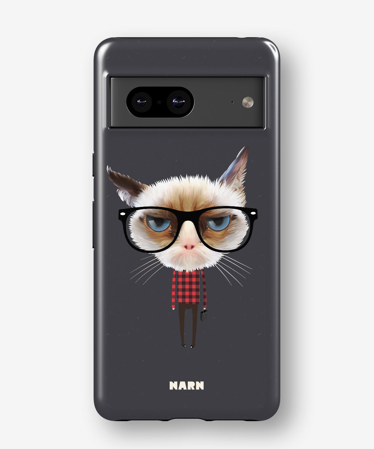 Google Pixel 6a Tough Case – Hipster Cat - View 1