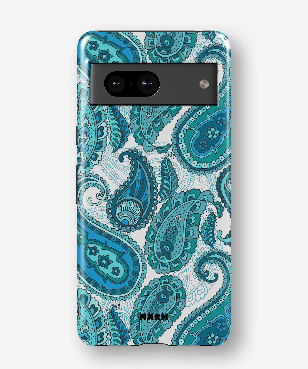 Google Pixel 6a Tough Case – Turquoise Paisley - View 1