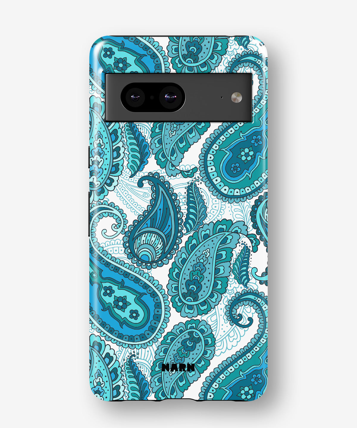 Google Pixel 6a Tough Case – Turquoise Paisley - View 1