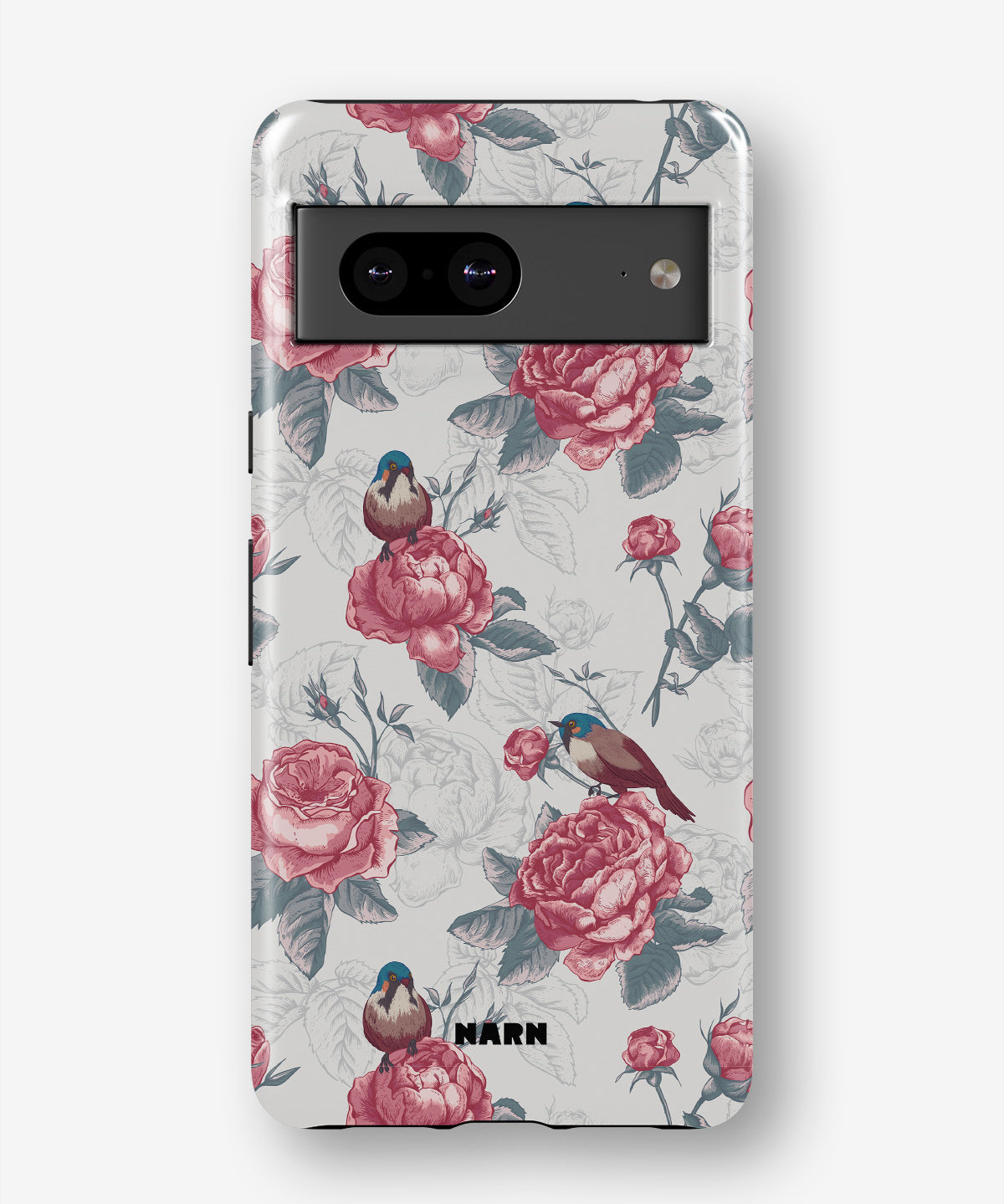 Google Pixel 6a Tough Case – Birds Among Roses - View 1