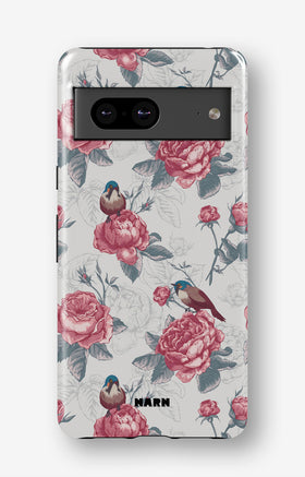 Google Pixel 6a Tough Case – Birds Among Roses - View 1