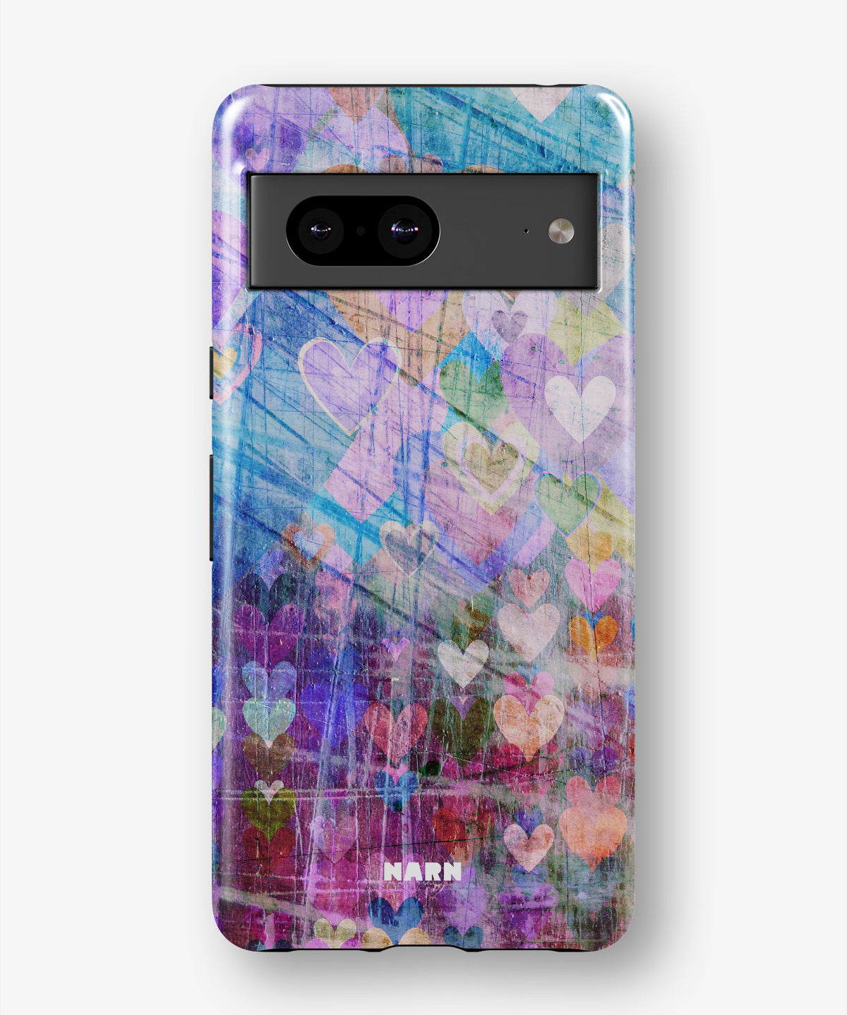 Google Pixel 6a Tough Case – Purple Hearts - View 1