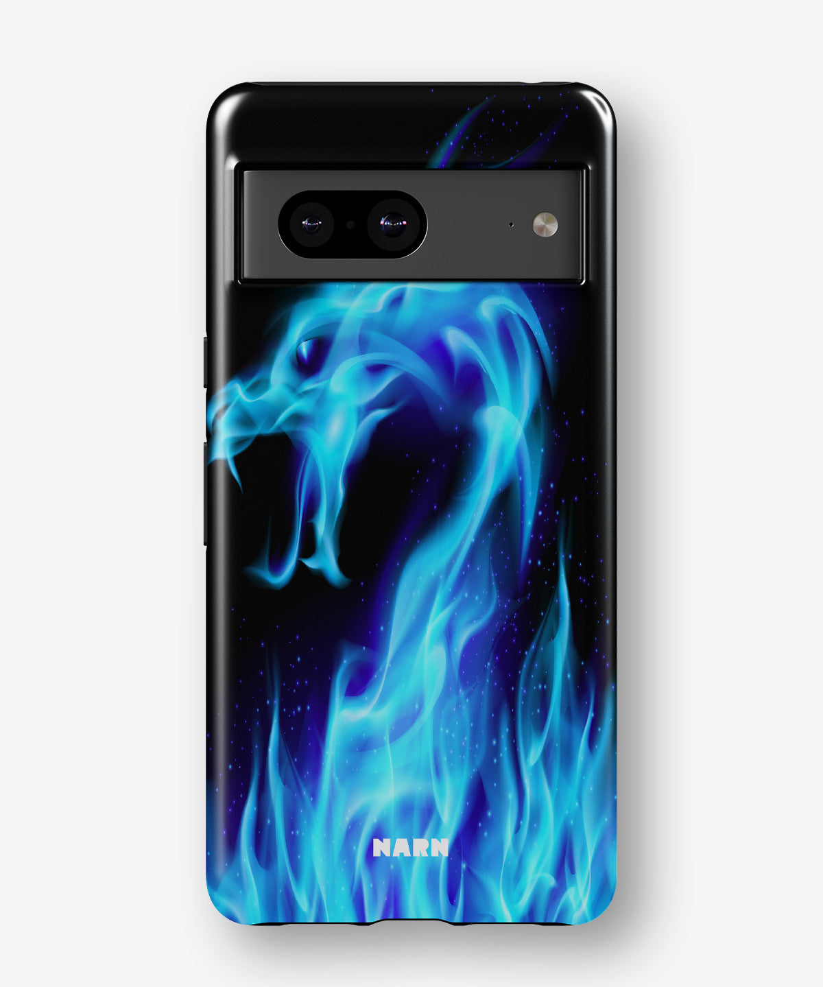 Google Pixel 6a Tough Case – Blue Flames Dragon - View 1