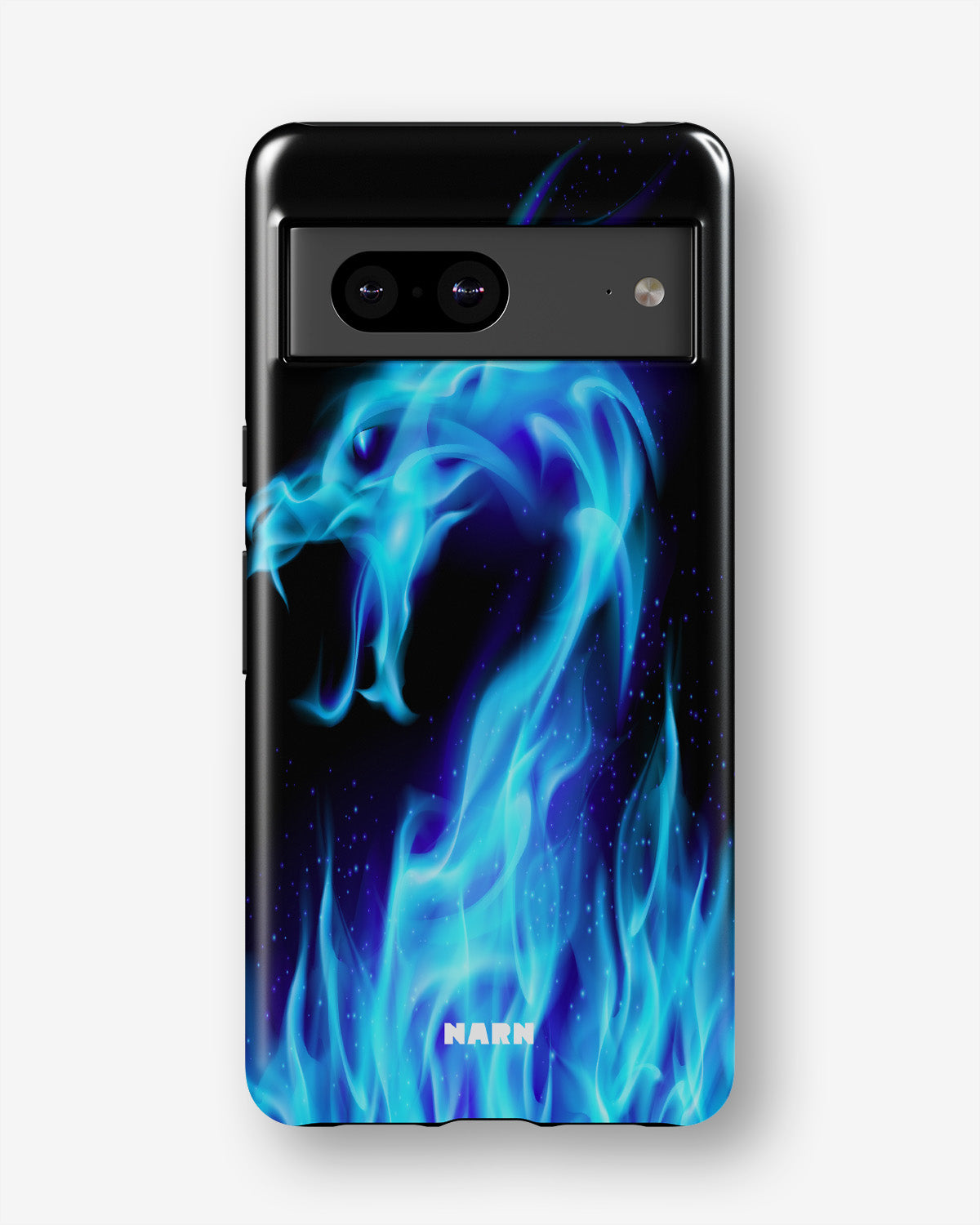 Google Pixel 6a Tough Case – Blue Flames Dragon - View 1