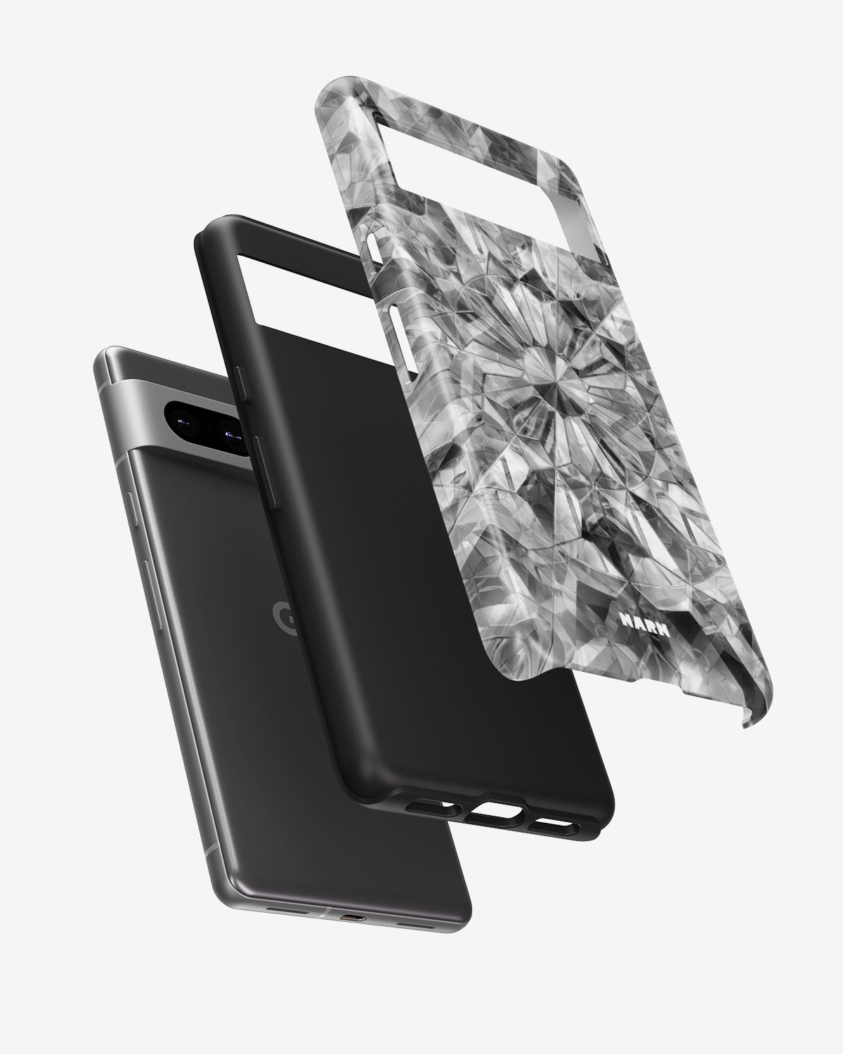 Google Pixel 6a Tough Case – Grey Crystals - View 2
