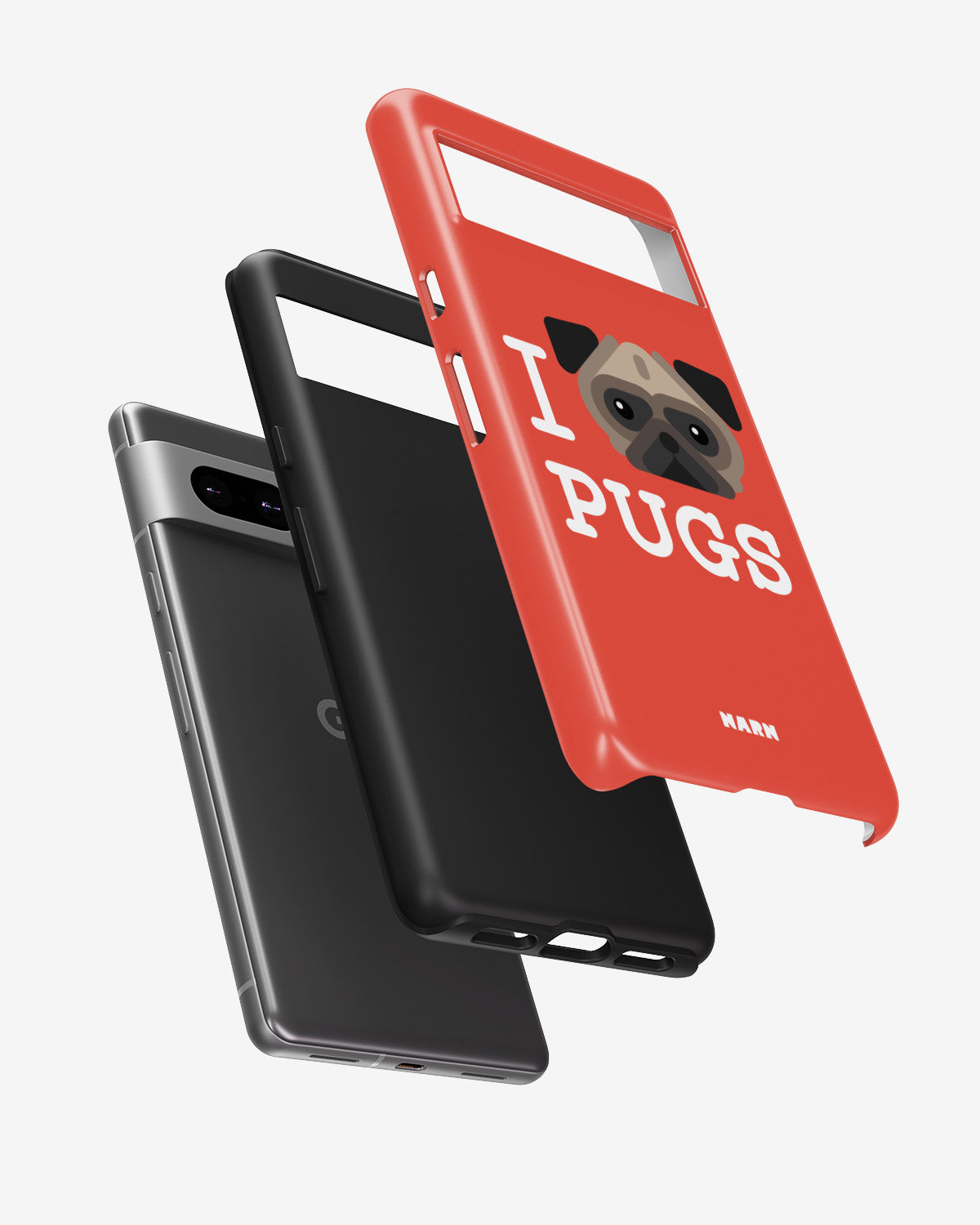 Google Pixel 6a Tough Case – I Love Pugs - View 2