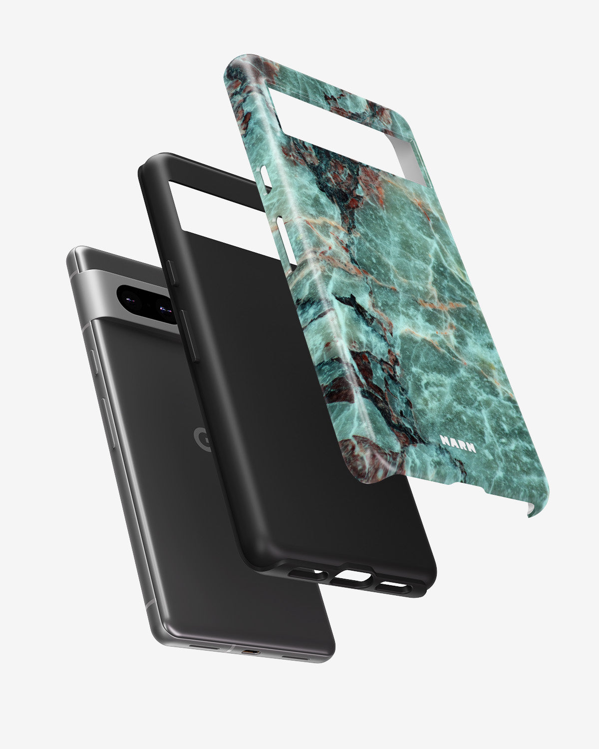 Google Pixel 6a Tough Case – Green Marble - View 2