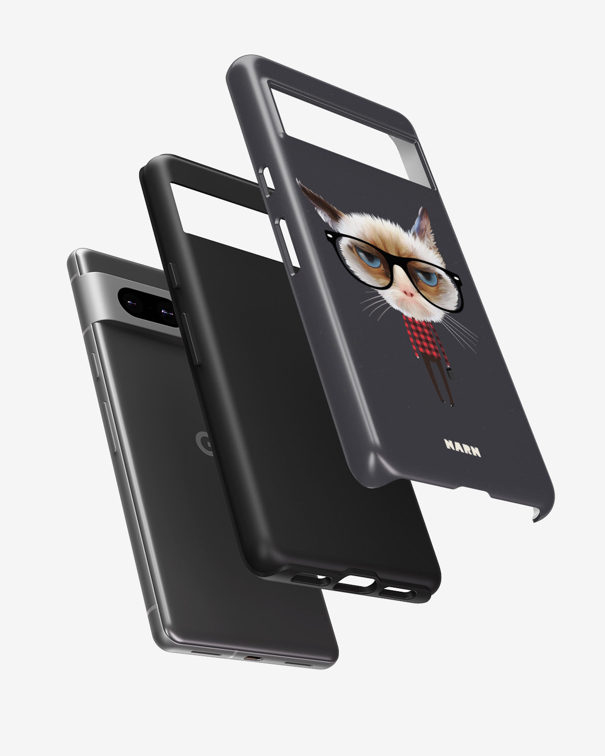 Google Pixel 6a Tough Case – Hipster Cat - View 2