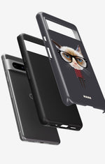 Google Pixel 6a Tough Case – Hipster Cat - View 2