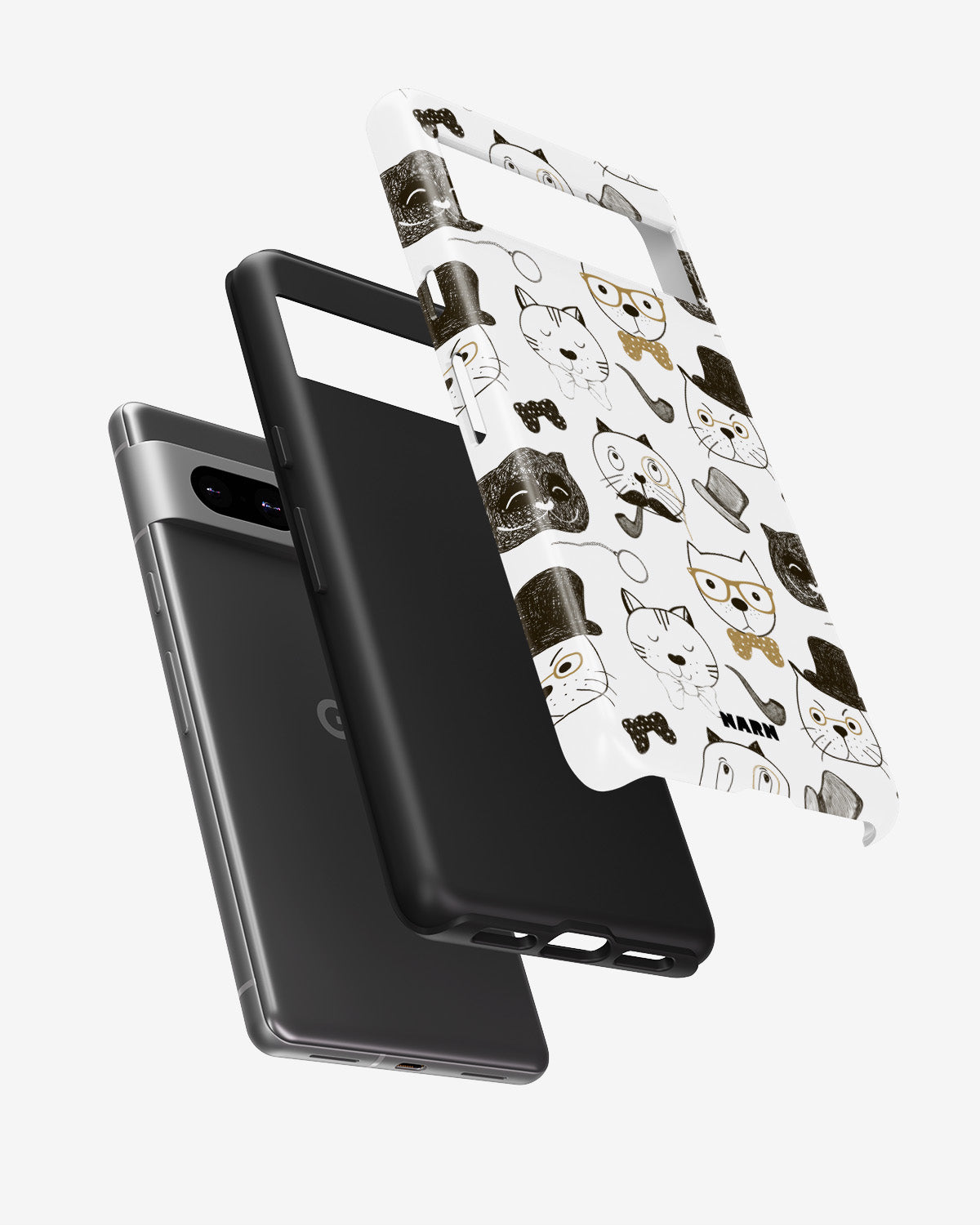 Google Pixel 6a Tough Case – Cartoon Cats - View 2