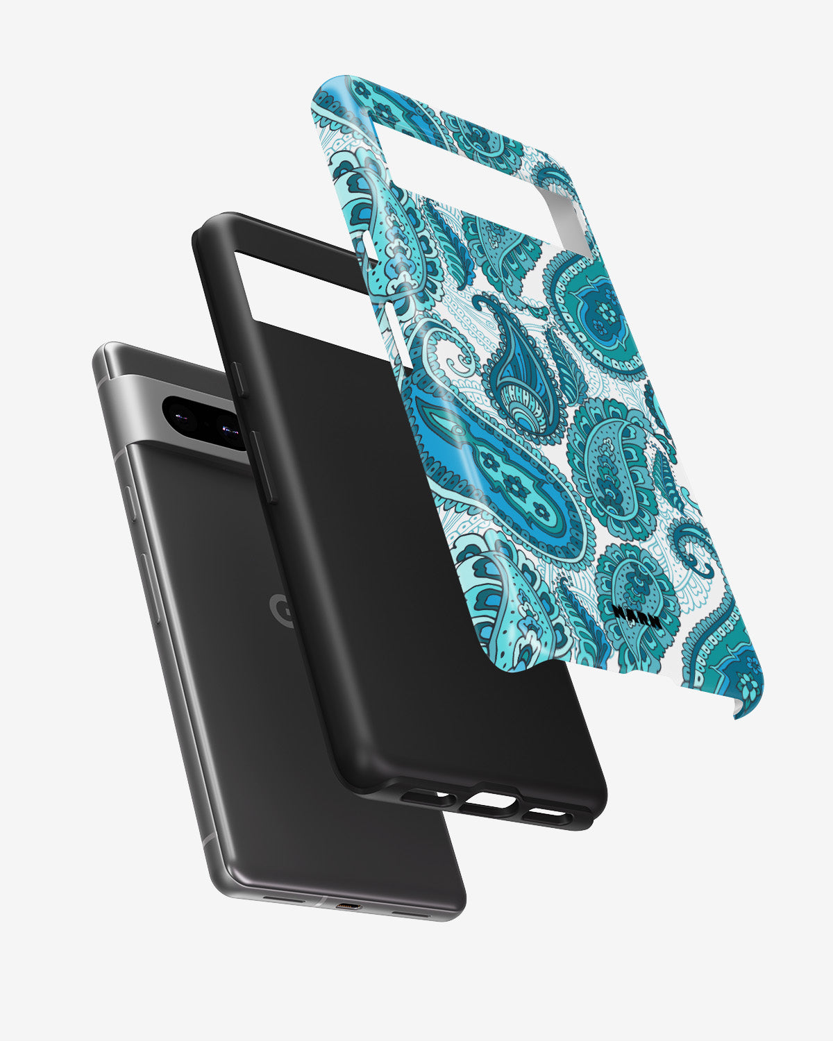 Google Pixel 6a Tough Case – Turquoise Paisley - View 2