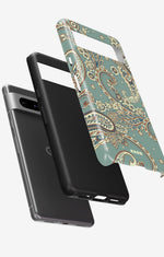 Google Pixel 6a Tough Case – Paisley Green - View 2