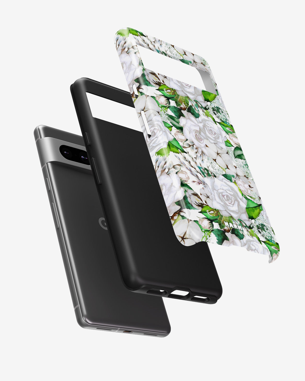 Google Pixel 6a Tough Case – White Bloom - View 2