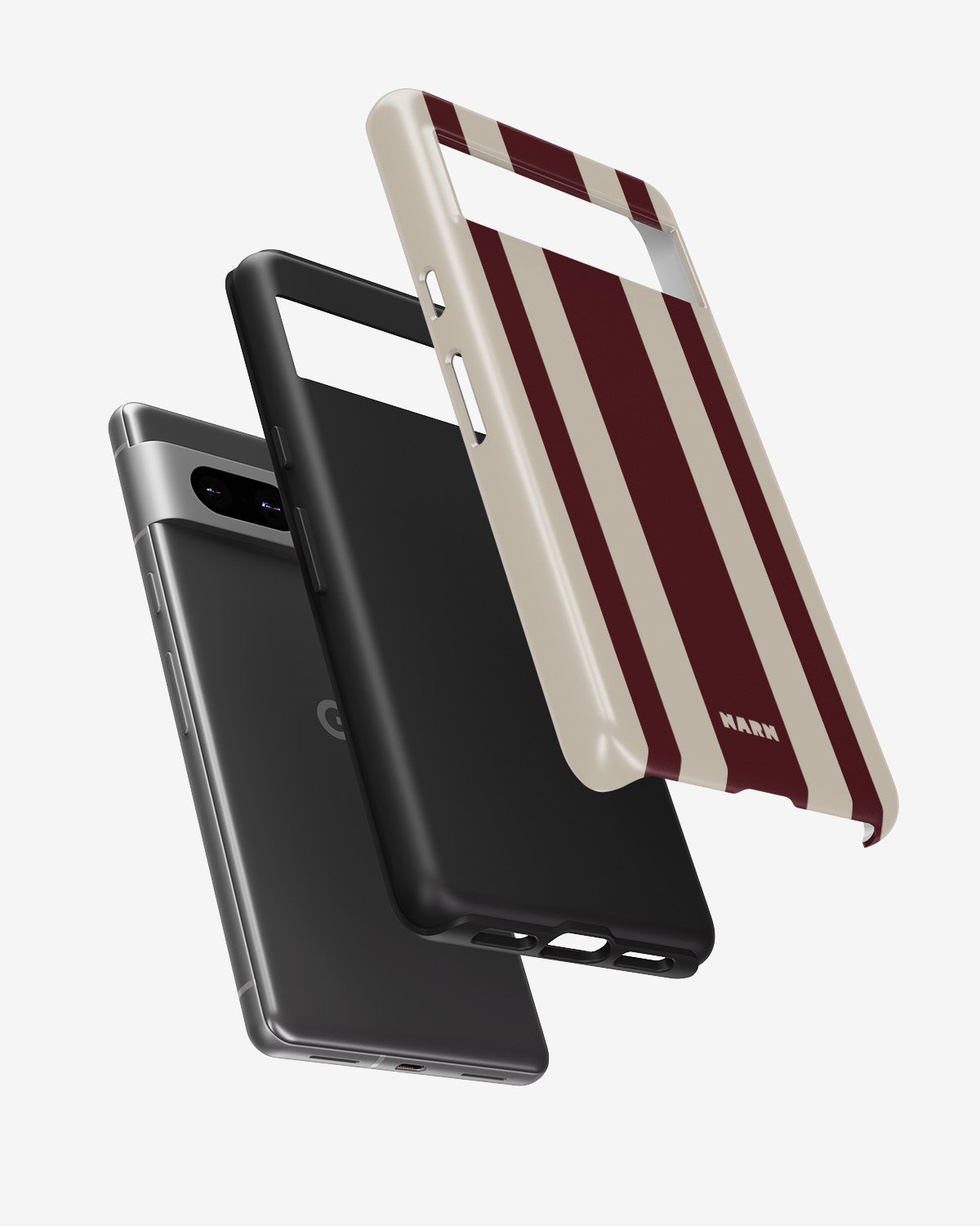 Google Pixel 6a Tough Case – Bordeaux Stripe - View 2