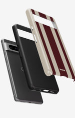 Google Pixel 6a Tough Case – Bordeaux Stripe - View 2