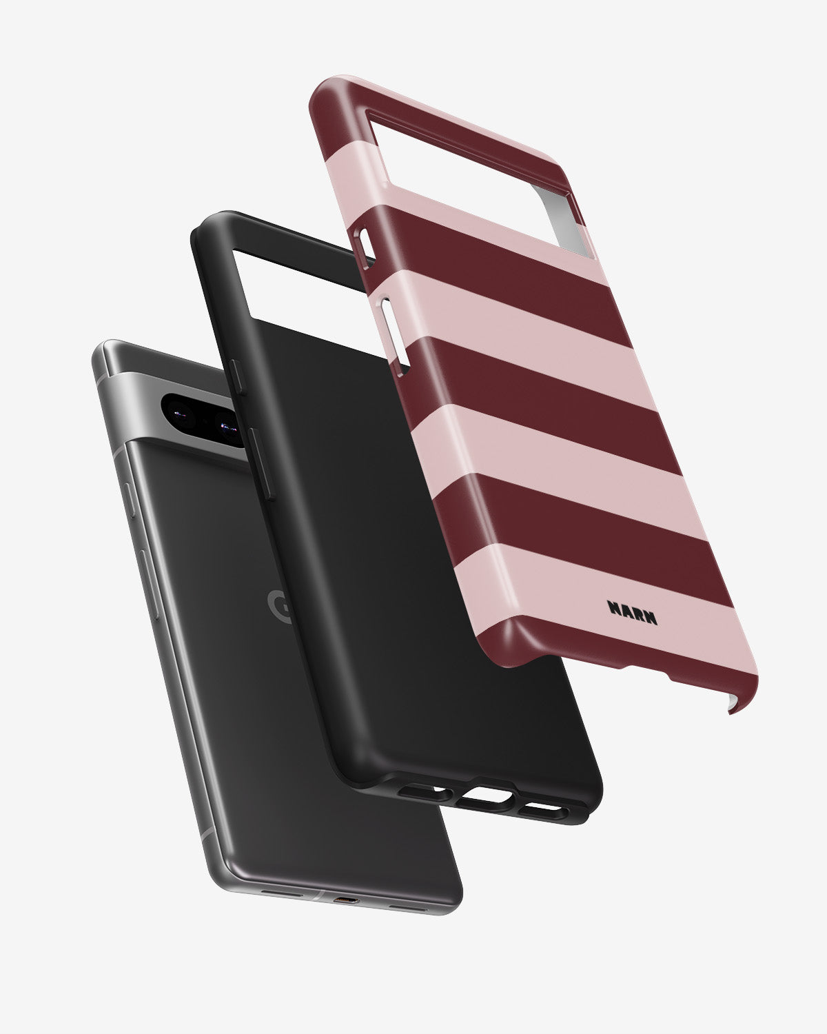 Google Pixel 6a Tough Case – Cranberry Stripe - View 2