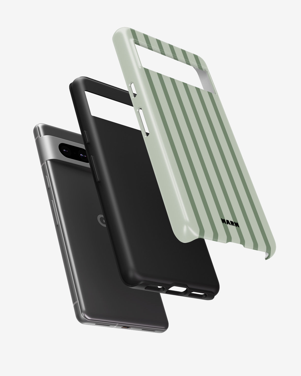 Google Pixel 6a Tough Case – Sage Stripes - View 2