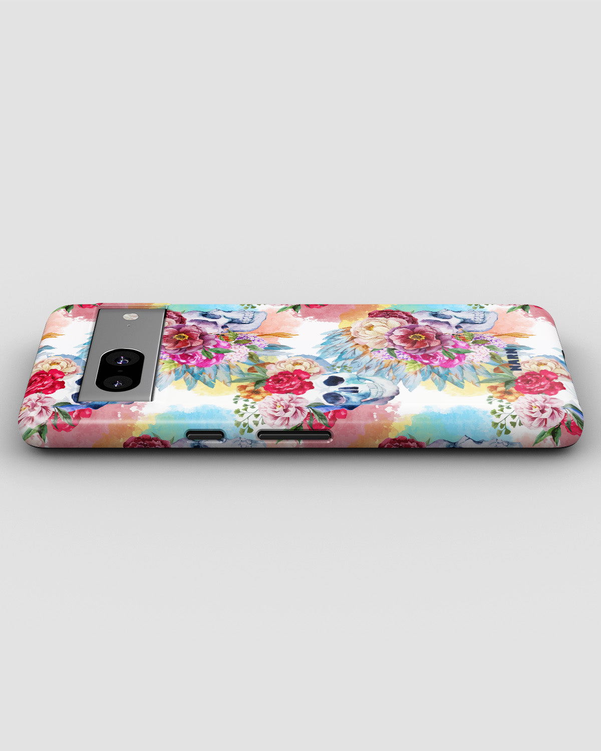 Google Pixel 6a Tough Case – Flowered Skulls - View 3