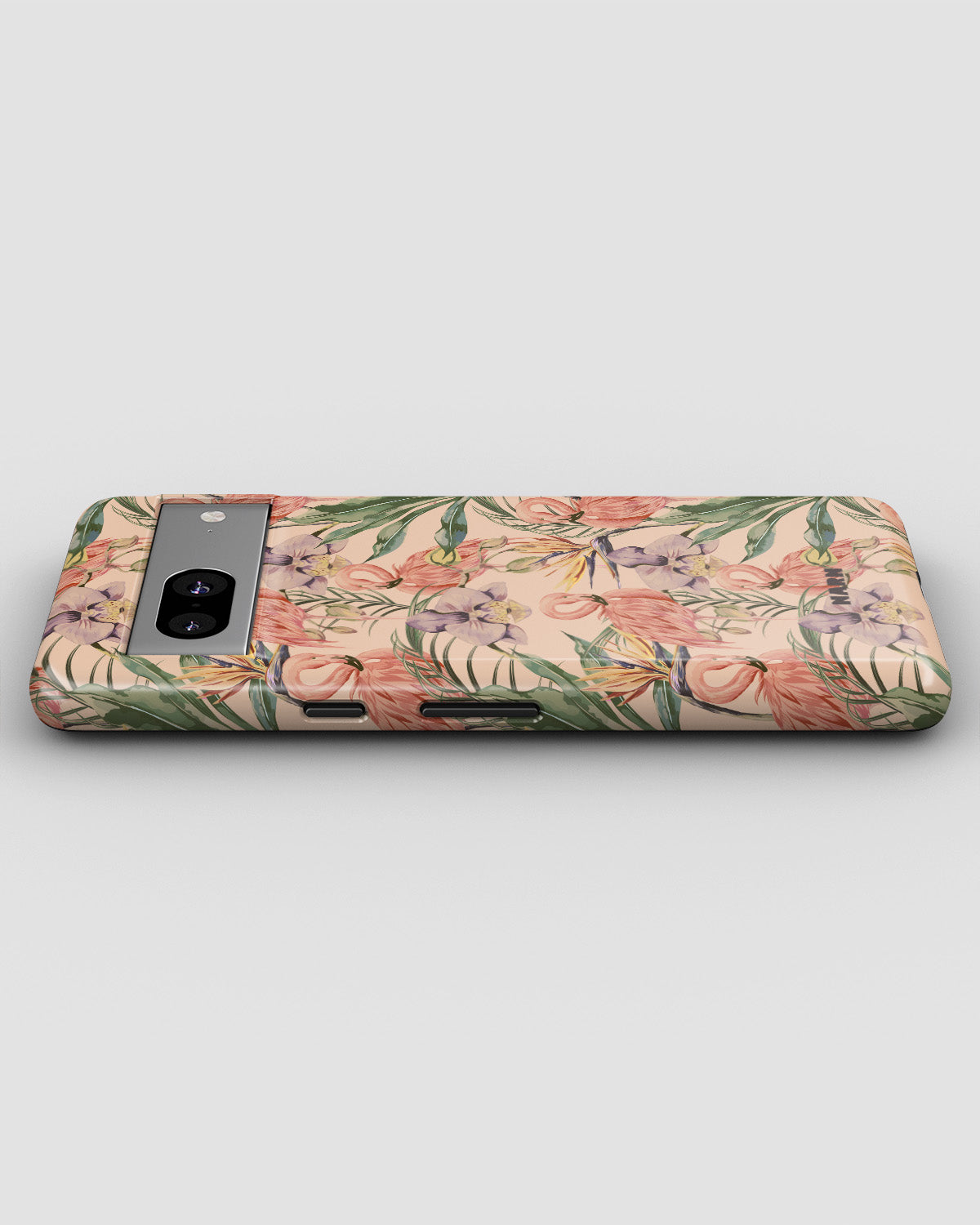 Google Pixel 6a Tough Case – Flamingos & Flowers - View 3