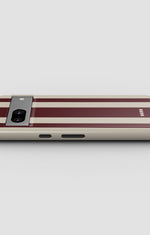 Google Pixel 6a Tough Case – Bordeaux Stripe - View 3