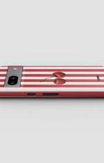 Google Pixel 6a Tough Case – Cherry Stripes - View 3