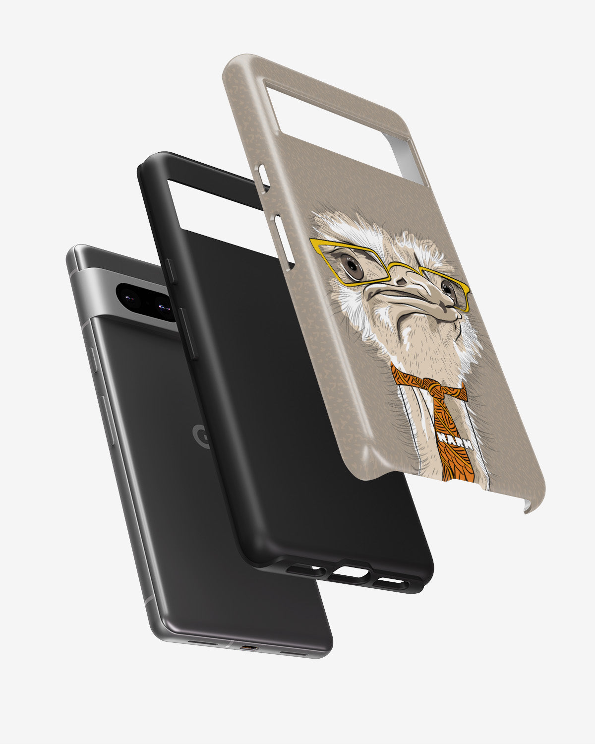 Google Pixel 7 Tough Case – Hipster Ostrich - View 2