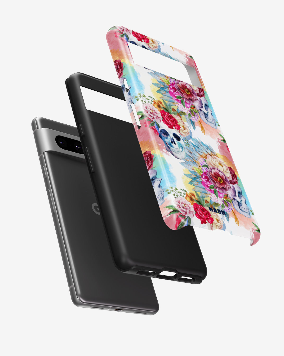 Google Pixel 7 Tough Case – Flowered Skulls - View 2