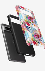 Google Pixel 7 Tough Case – Flowered Skulls - View 2