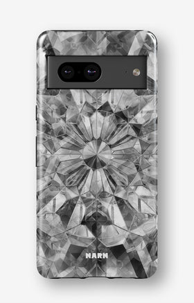 Google Pixel 7a Tough Case – Grey Crystals - View 1