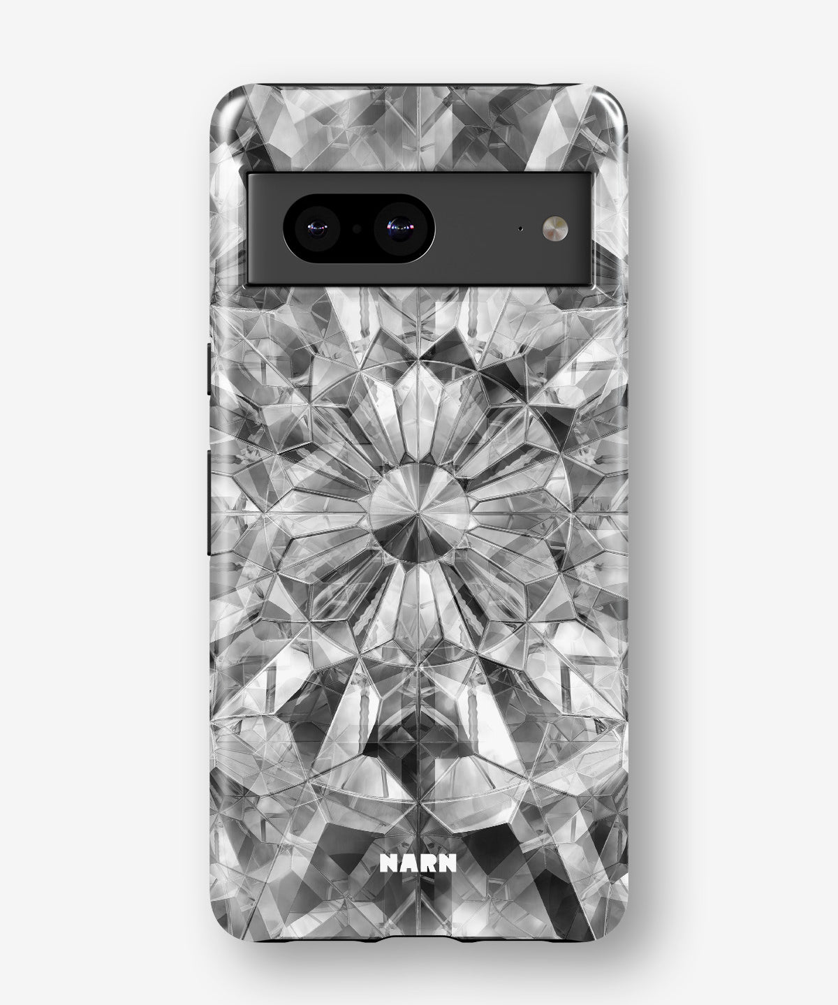 Google Pixel 7a Tough Case – Grey Crystals - View 1