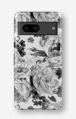 Google Pixel 7a Tough Case – Black & White Bloom - View 1