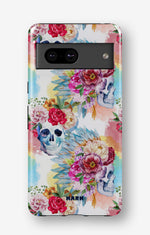 Google Pixel 7a Tough Case – Flowered Skulls - View 1